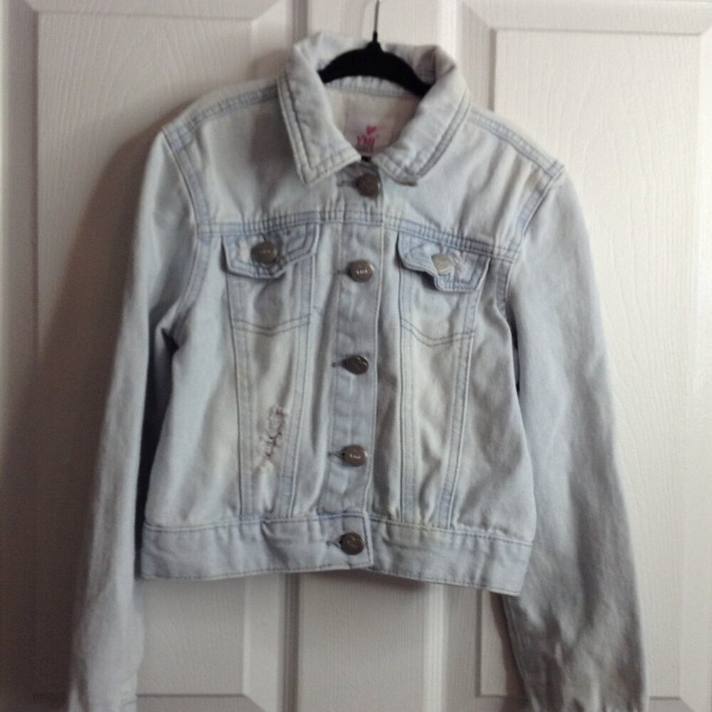 YMI Girls Youth M, Distressed, Denim Jacket; Barbiecore, Girlhood, Stylish Trend